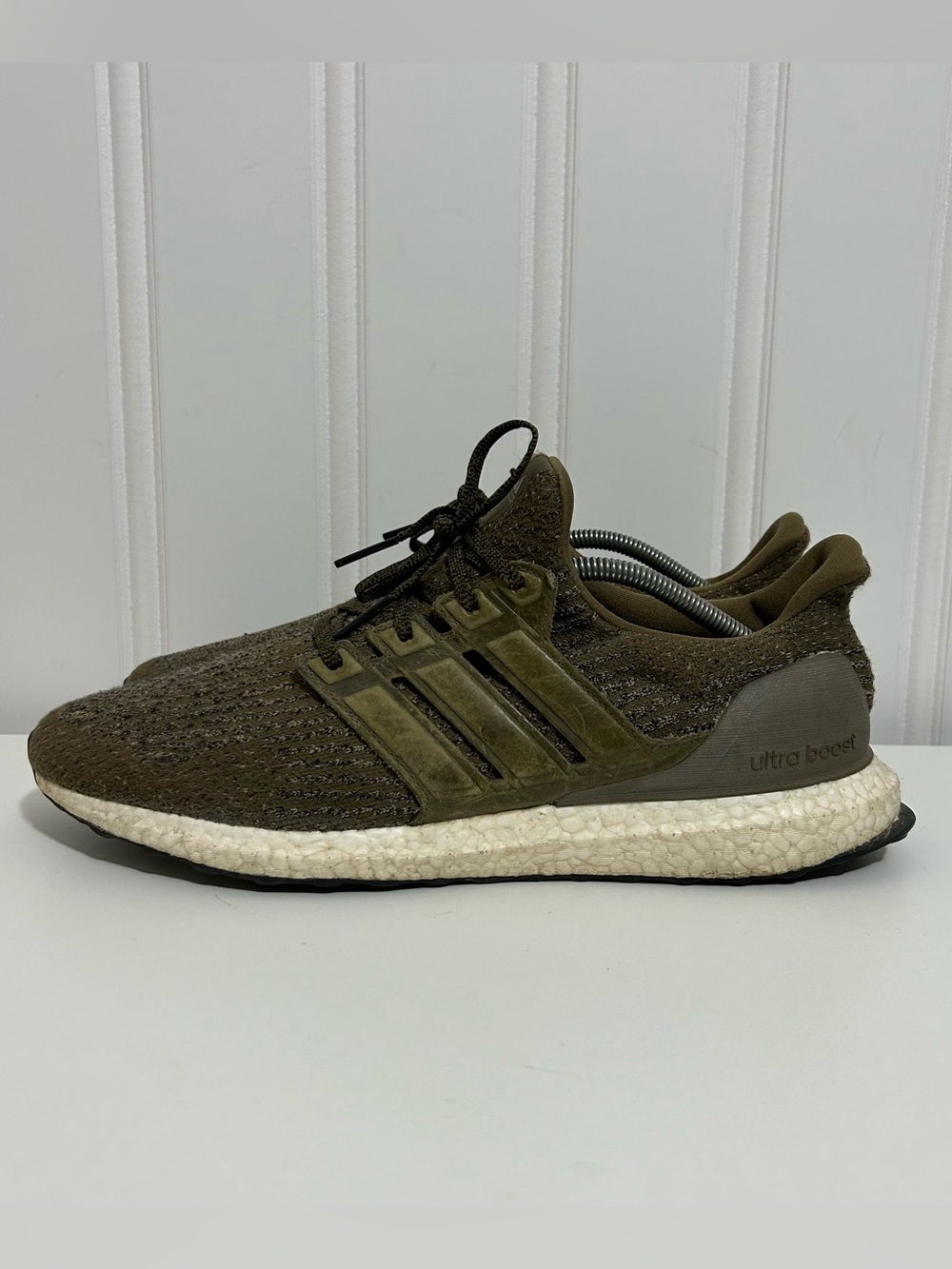 adidas Men’s UltraBoost Running Sneakers - Olive green - Picture 3 of 8